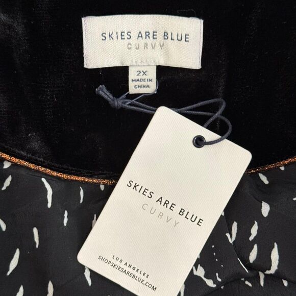 SKIES ARE BLUE ~ Plush Velvet Duster Coat and Jeggings - BLACK! NWT! Size 2X - Picture 7 of 14